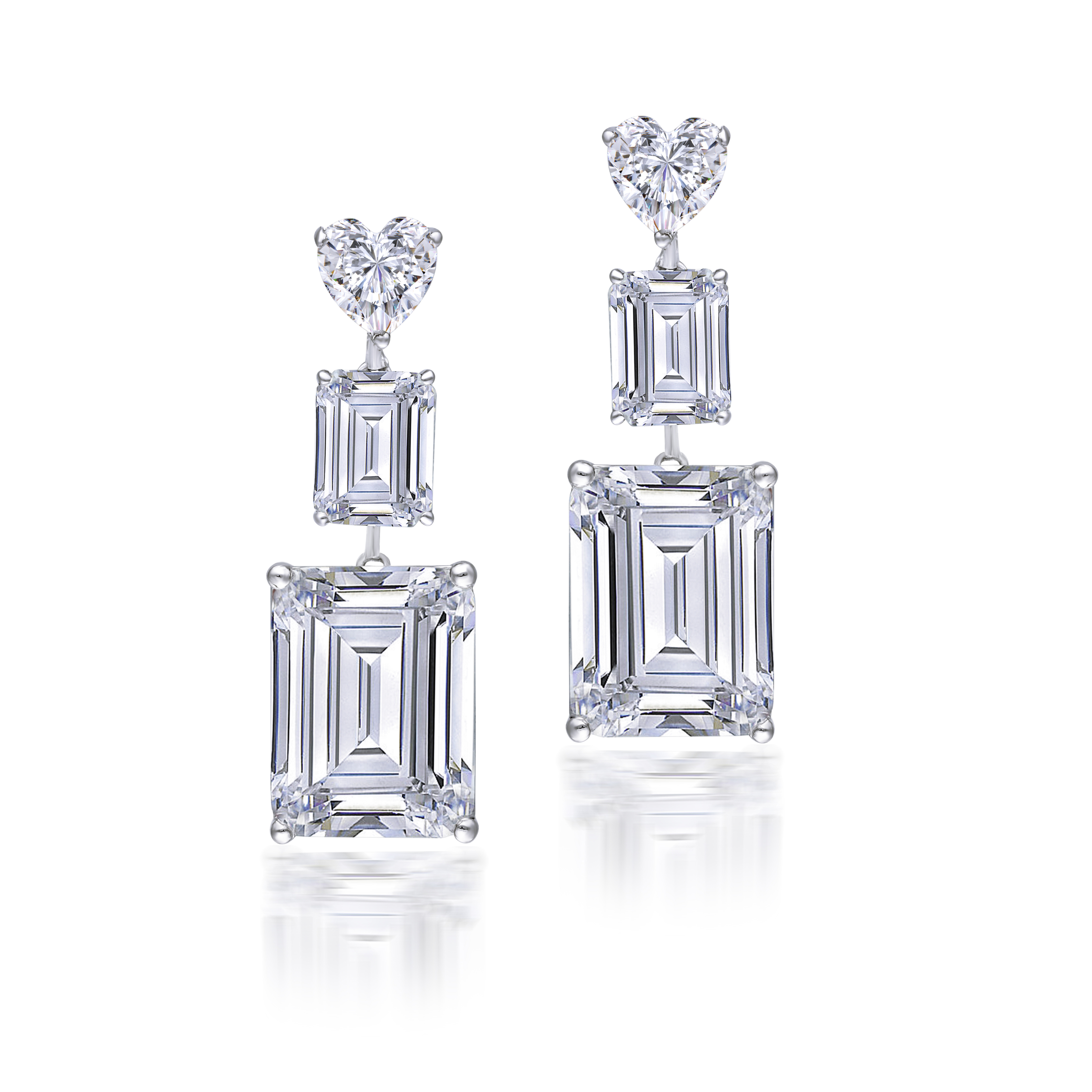 Classic Earrings in White Swarovski Zirconia Stones