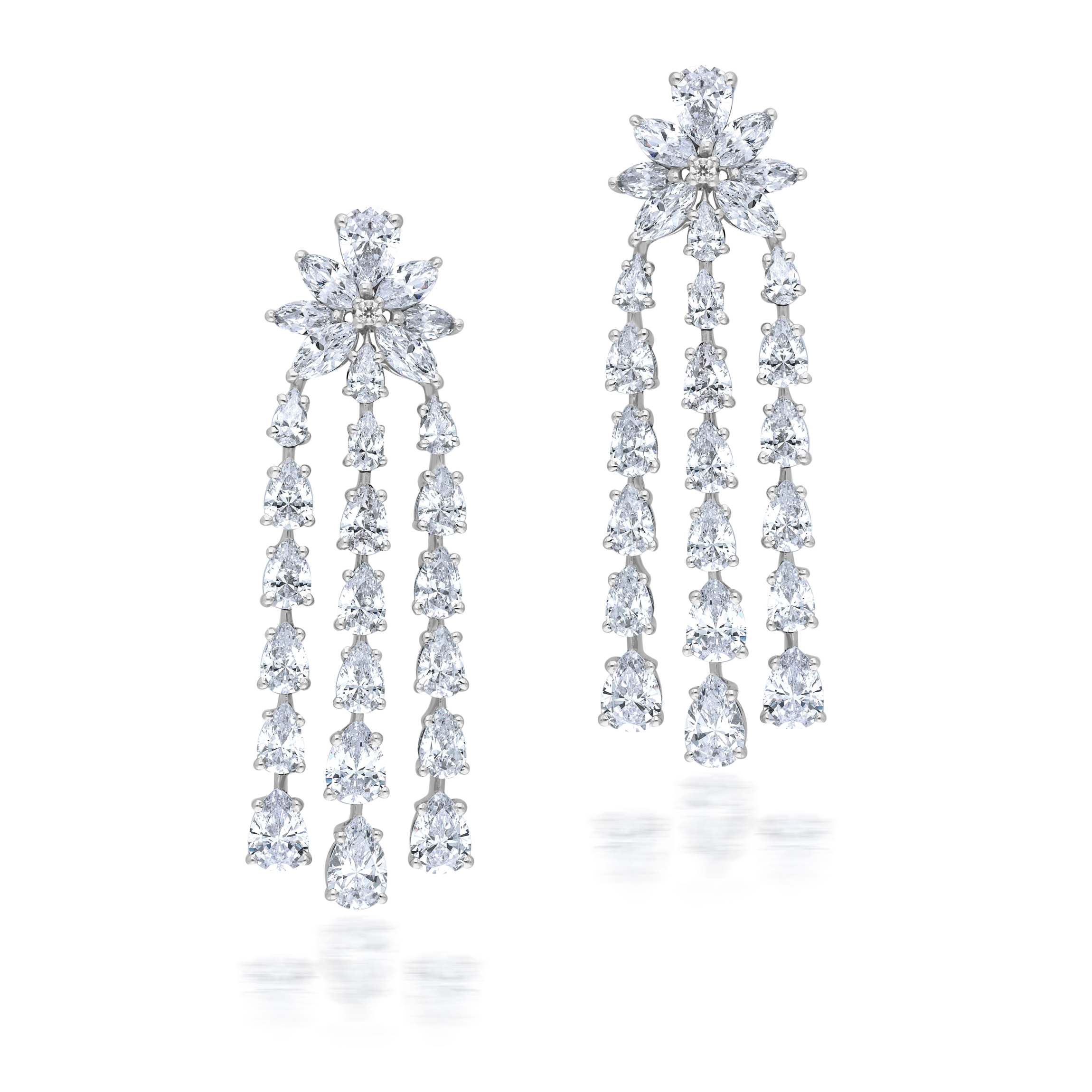 Chandelier Earrings in White Swarovski Zirconia Stones